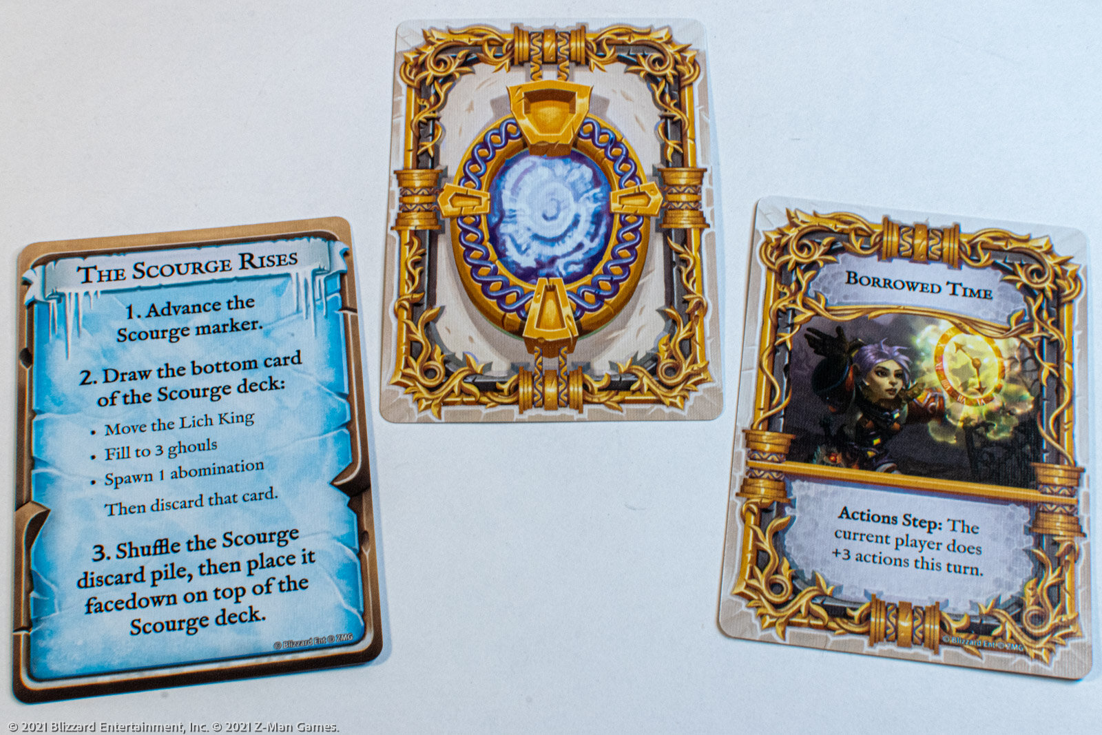World of Warcraft: Wrath of the Lich King – A Pandemic System Game cards. Graphic Design and style direction by Samuel R. Shimota. Graphic Design for this project was shared across a team, with an emphasis on a consistent, painterly style.
Graphic De