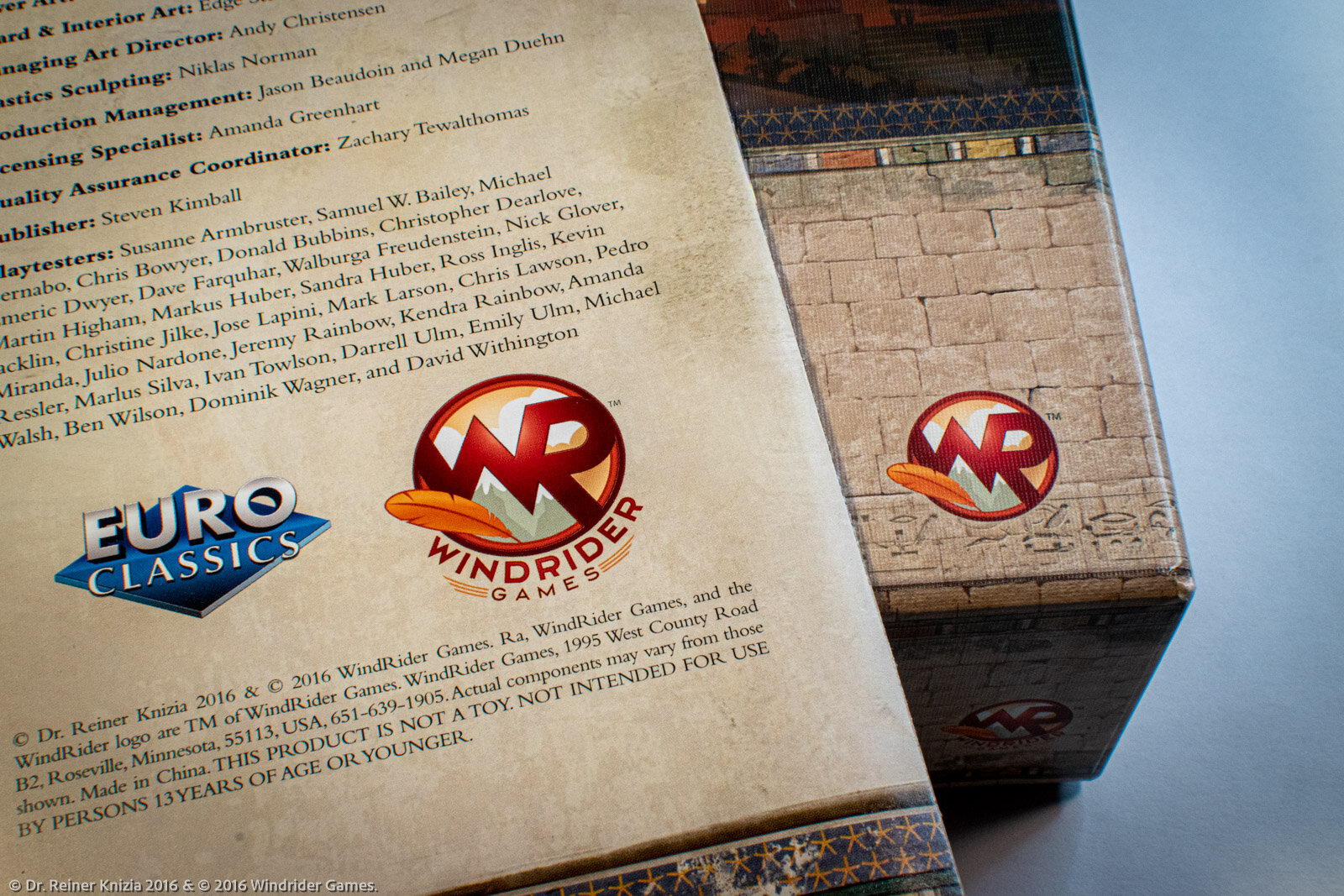 Logo for Windrider Games, as it appears on packaging and rulebook for RA (Windrider Edition).