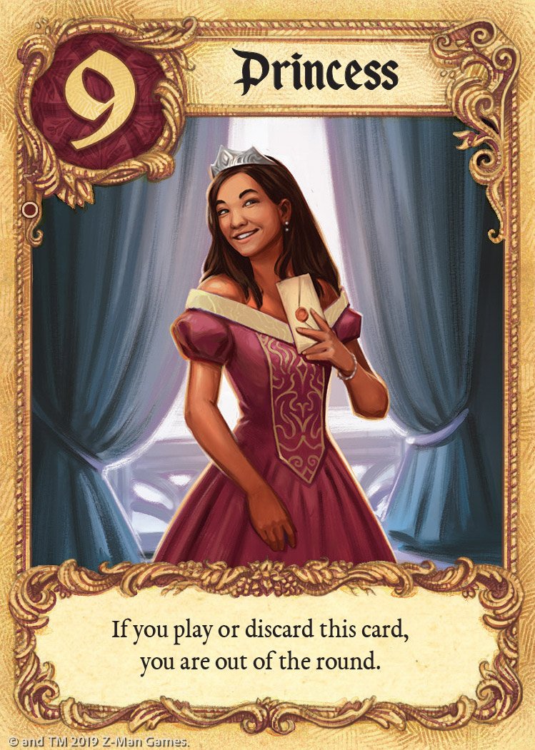 Love Letter (Z-Man Games edition) card. Graphic Design and Art Direction by Samuel R. Shimota.
The card frames for this game were hand-illustrated with pencil and watercolor, and post-produced in Photoshop.