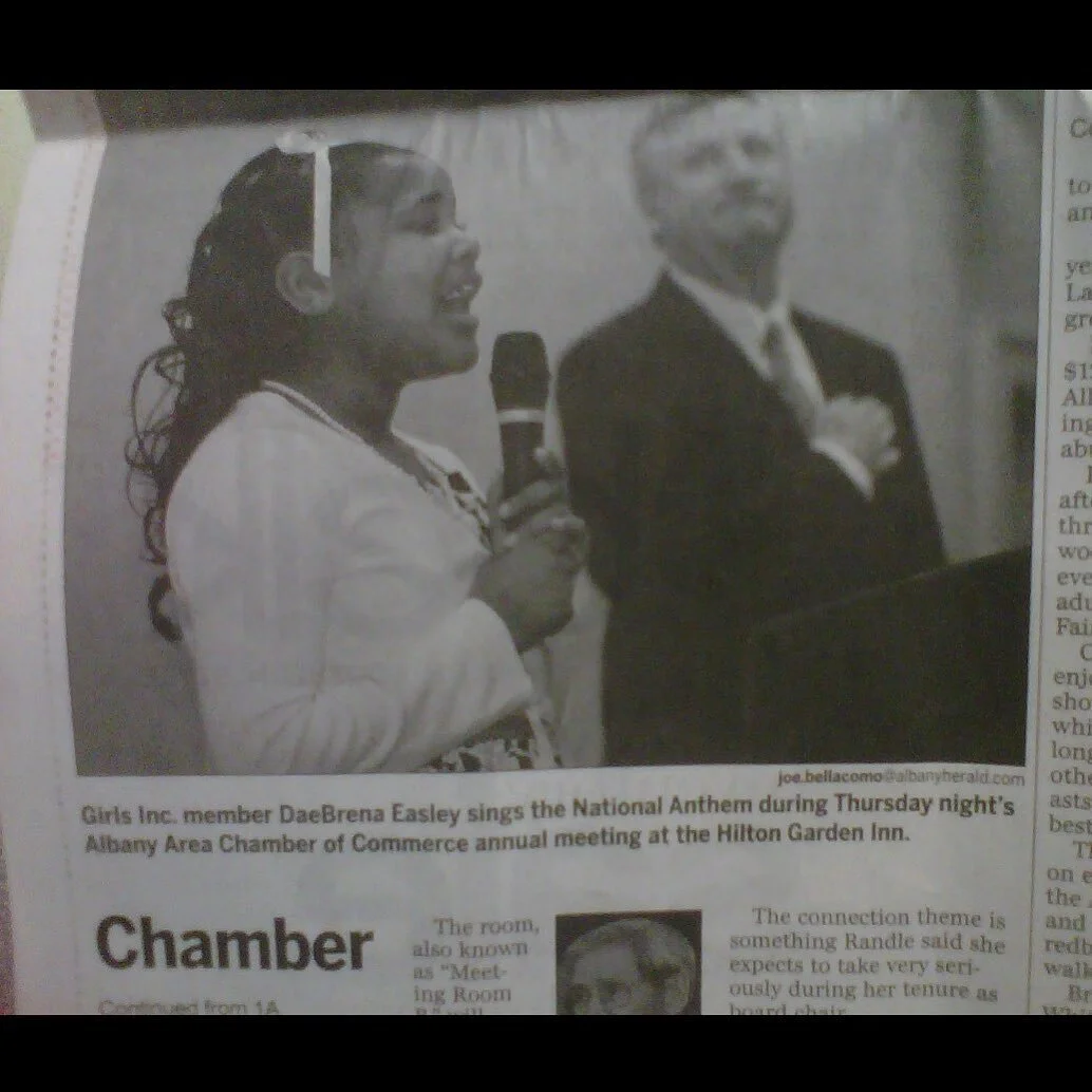 This is truly a throwback! I had the chance to sing the National Anthem at the Albany Area Chamber of Commerce annual meeting! It&rsquo;s a blessing to be working with the Chamber now.✊🏽✨