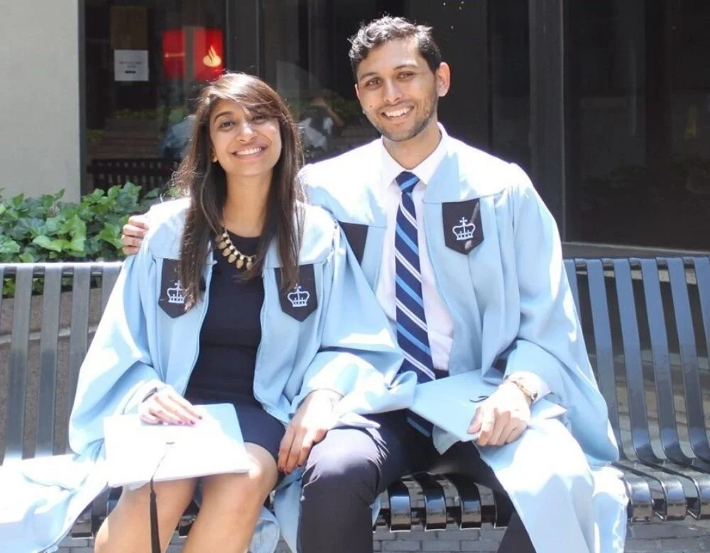 Ashmi and her partner Shivam at Columbia University graduation