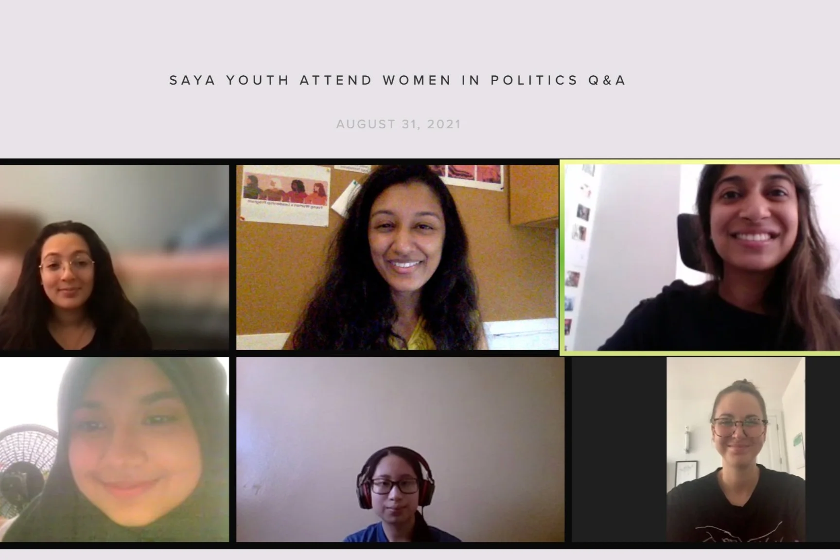 SAYA YOUTH ATTEND WOMEN IN POLITICS Q&amp;A