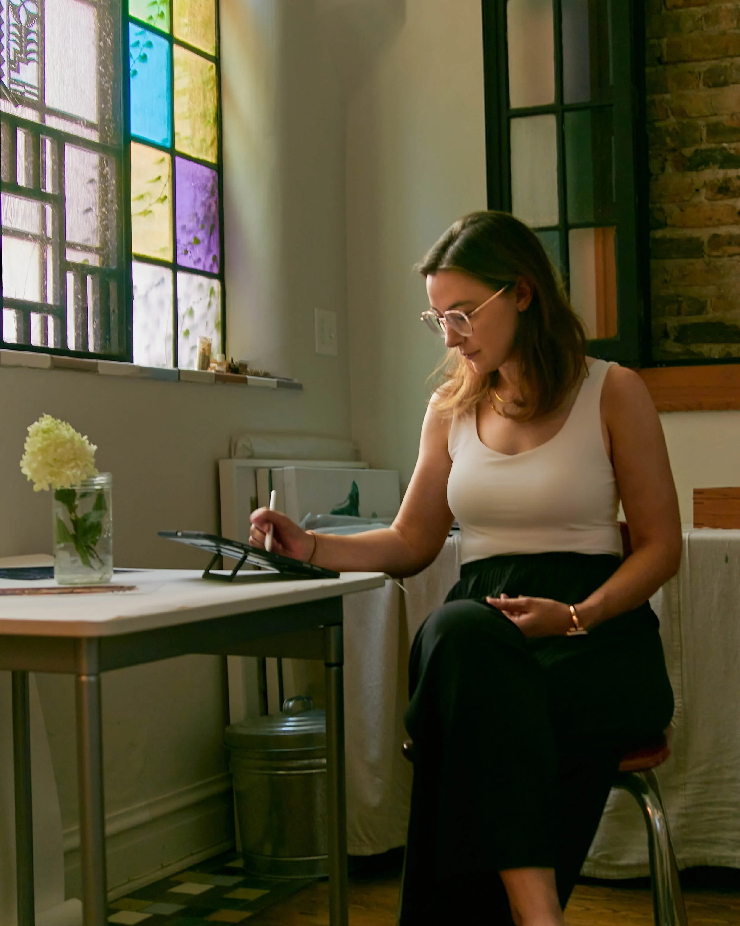 artist Hannah Lee Dykstra in the Carl Street Studios