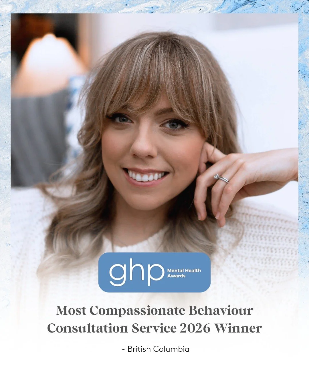 I am incredibly honoured to share that Your Behaviour Gal Consulting Inc. has been recognized as the Most Compassionate Behaviour Consultation Service 2026 through the GHP Mental Health Awards. 🩵

The GHP Mental Health Awards recognize organizations