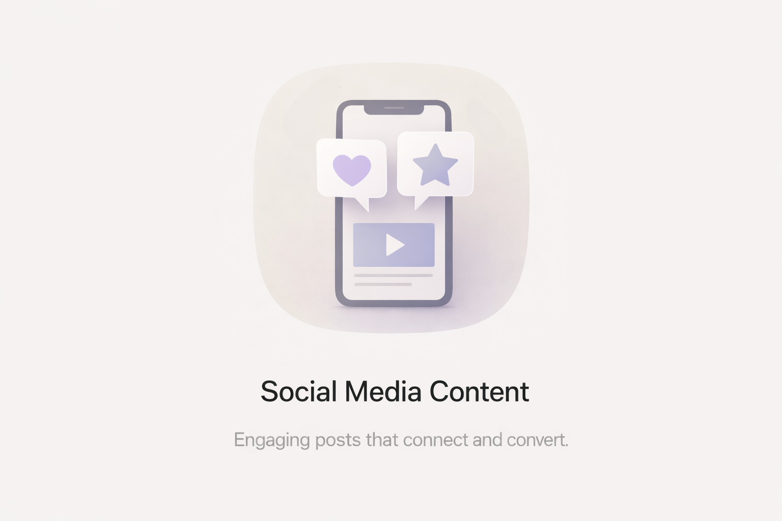 Illustration of a smartphone with social media icons including a heart and star, depicting social media content and engagement.