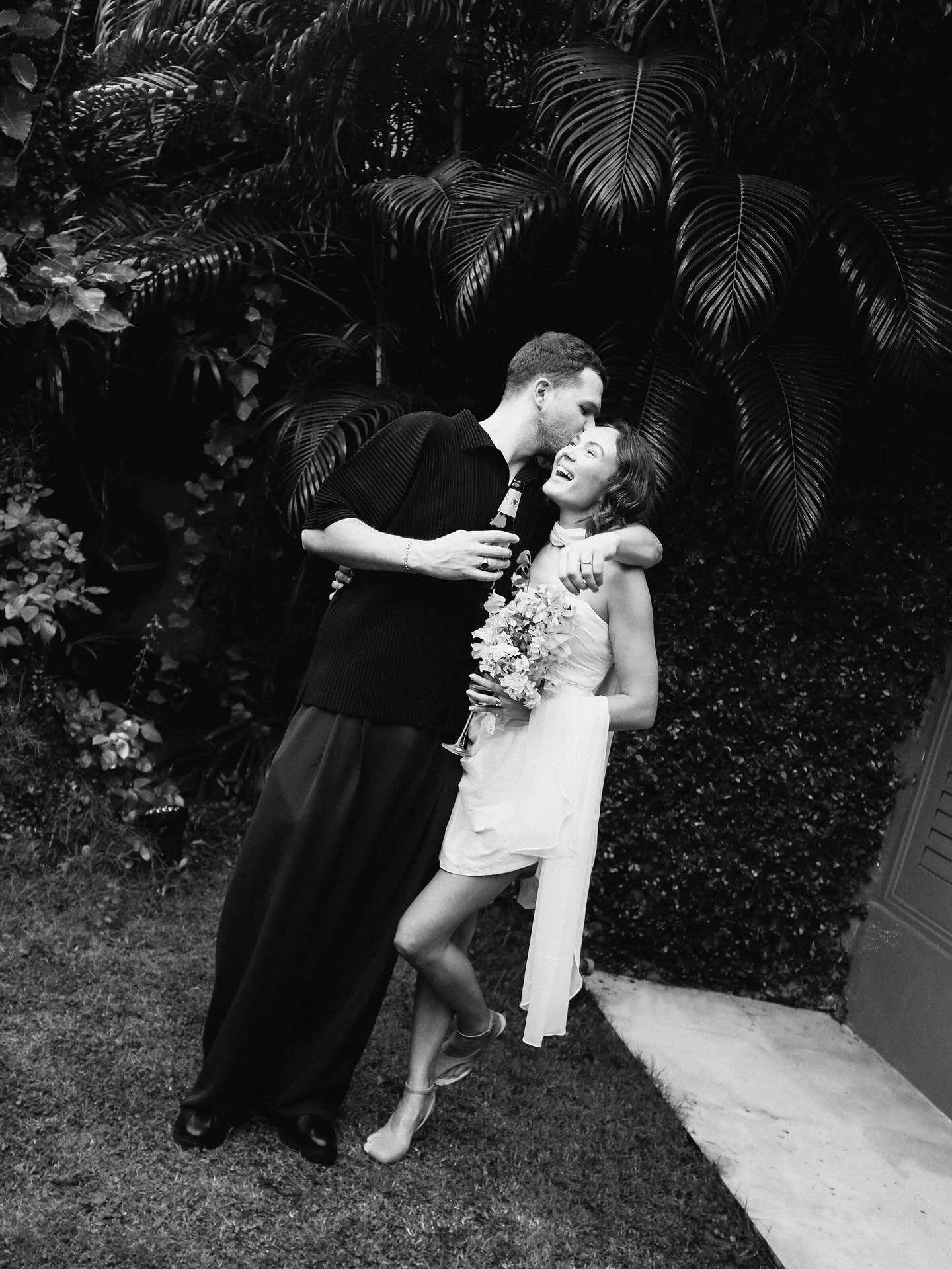 Beautiful Ruby on her wedding day 🤍
Wearing a reworked vintage silk mini. 

A very special project, this dress was my first re-work collaboration with @lovejamesstore 

To complete the look, we made Ruby a custom, extra long silk scarf, with curved 