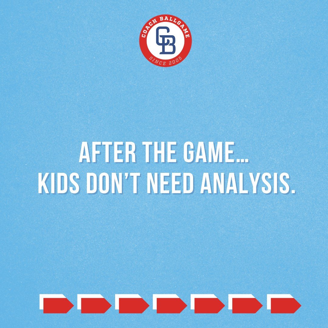 One conversation after the game can shape how a kid feels about sports.

Not just today.
For years.

Keep it simple, supportive, and all about them... not the result.