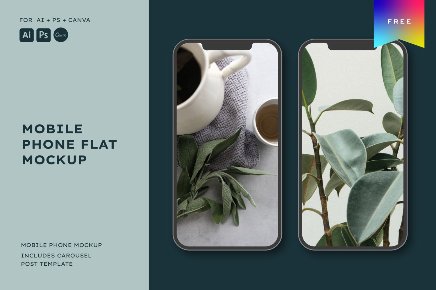 Free Adobe Illustrator Brand Board Template with Mobile and Instagram ...