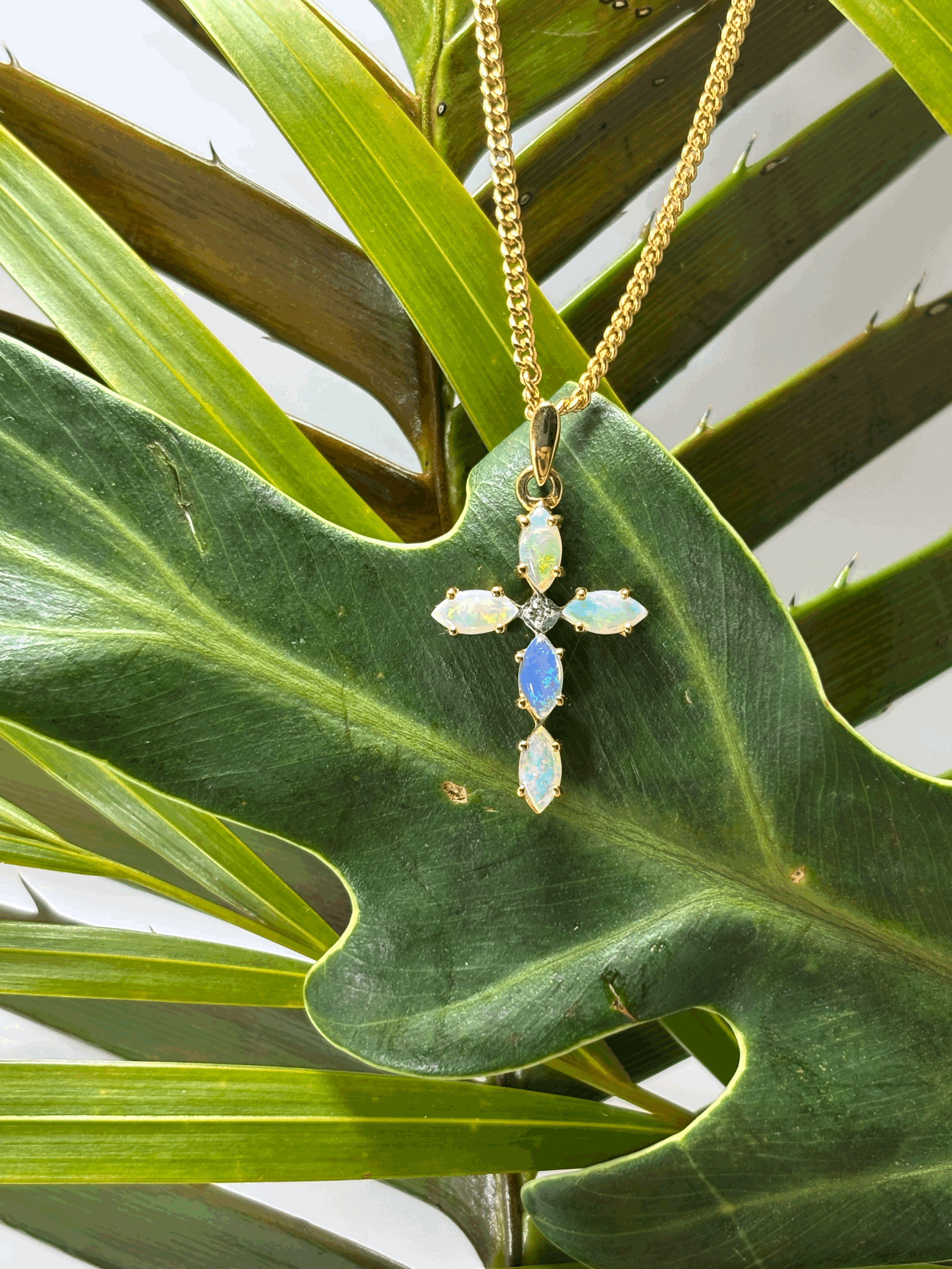 Blessed Brilliance Gold Opal Pendant.