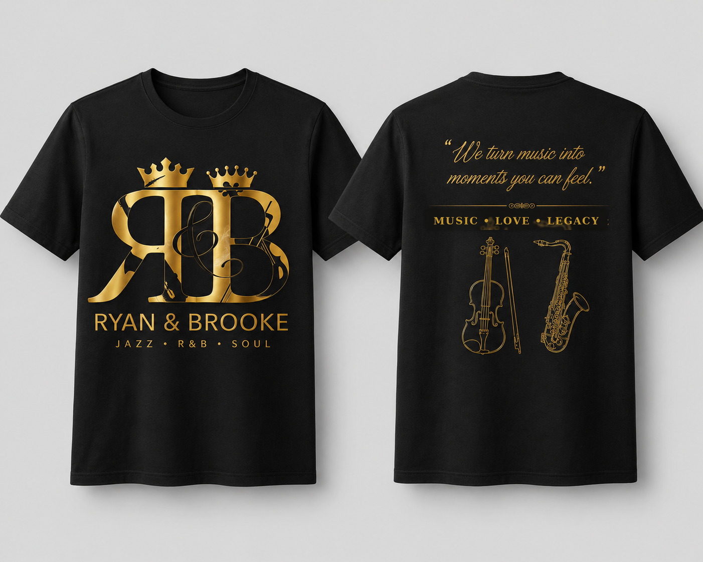 Ryan & Brooke Black Signature Tee