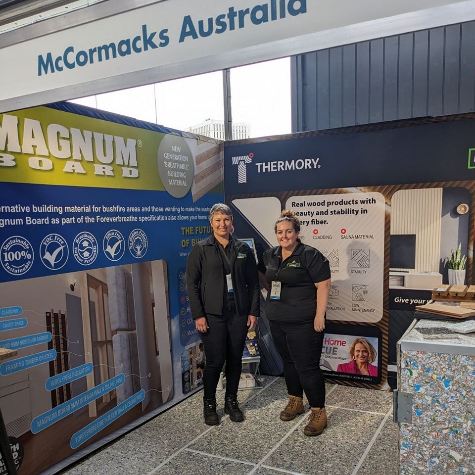 We're out at the Bunnings Expo in Hobart showing off our Magnum Board, Thermory and saveBOARD ranges. If you're in the area, come say hi!

 #mccormacksaustralia #beautifulfunctionalsustainable #F27 #magnumboard #foreverbreathespecification #bunnings 