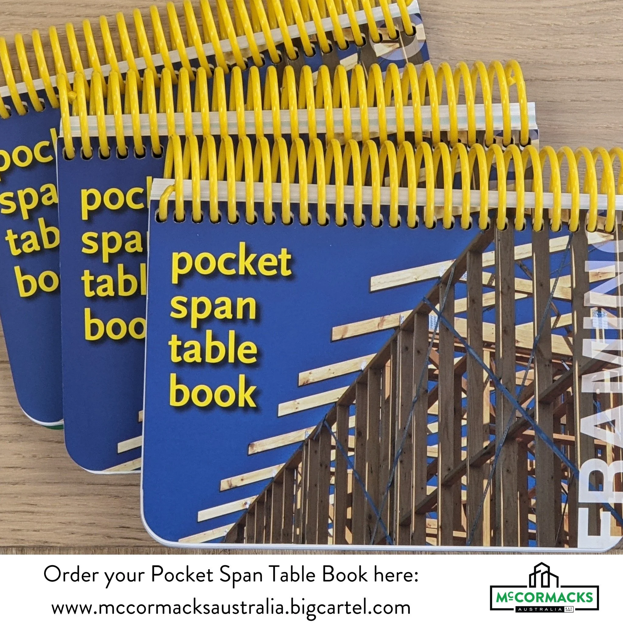 If you're a builder, you NEED this essential tool. Make sure you get your Pocket Span Table Book today!

#mccormacksaustralia #beautifulfunctionalsustainable #australianhardwood #structuraltimber #F27 #F17 #timbersafety #timberframing #musthavetools 