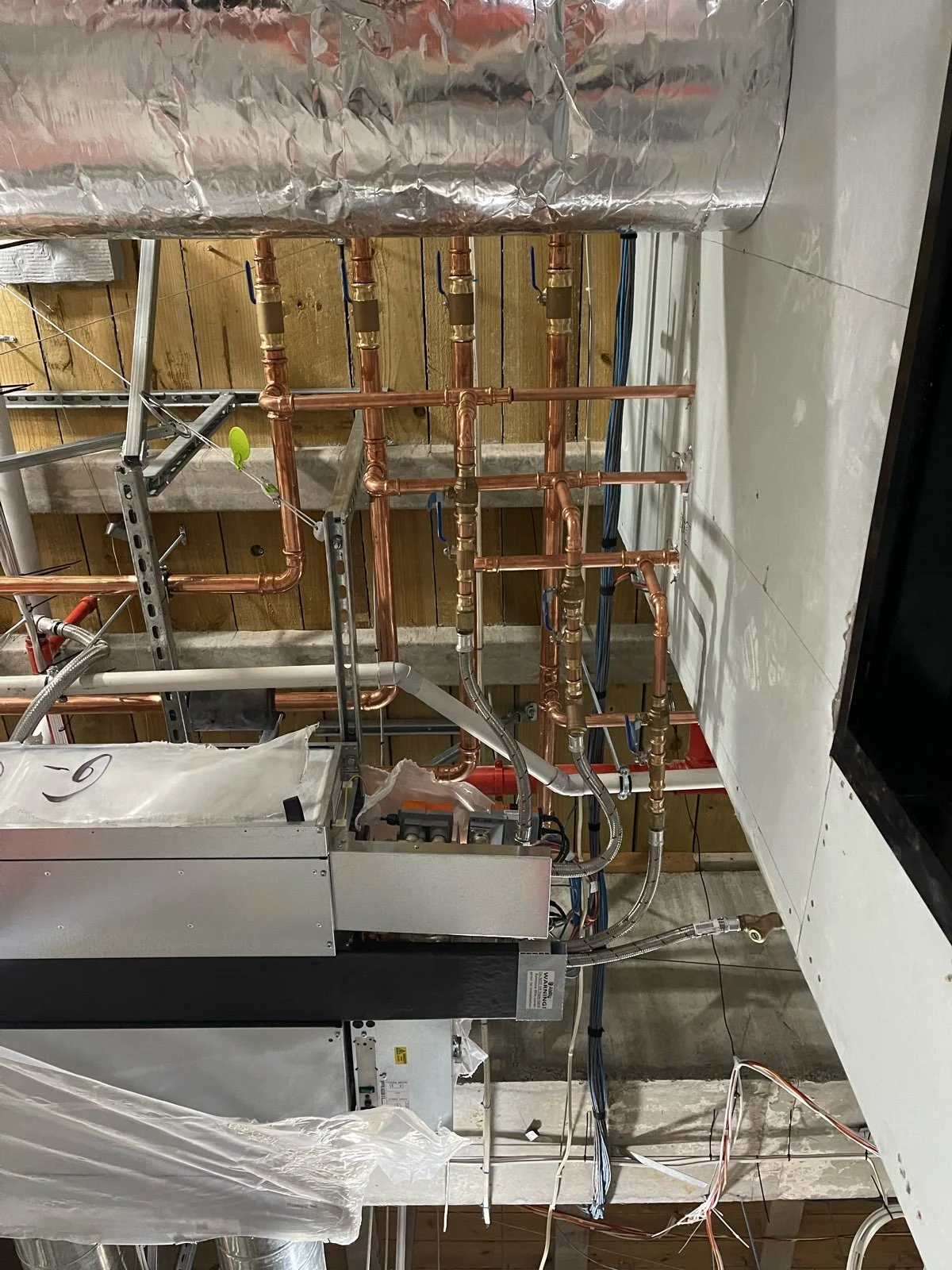 Heating and cooling pipework