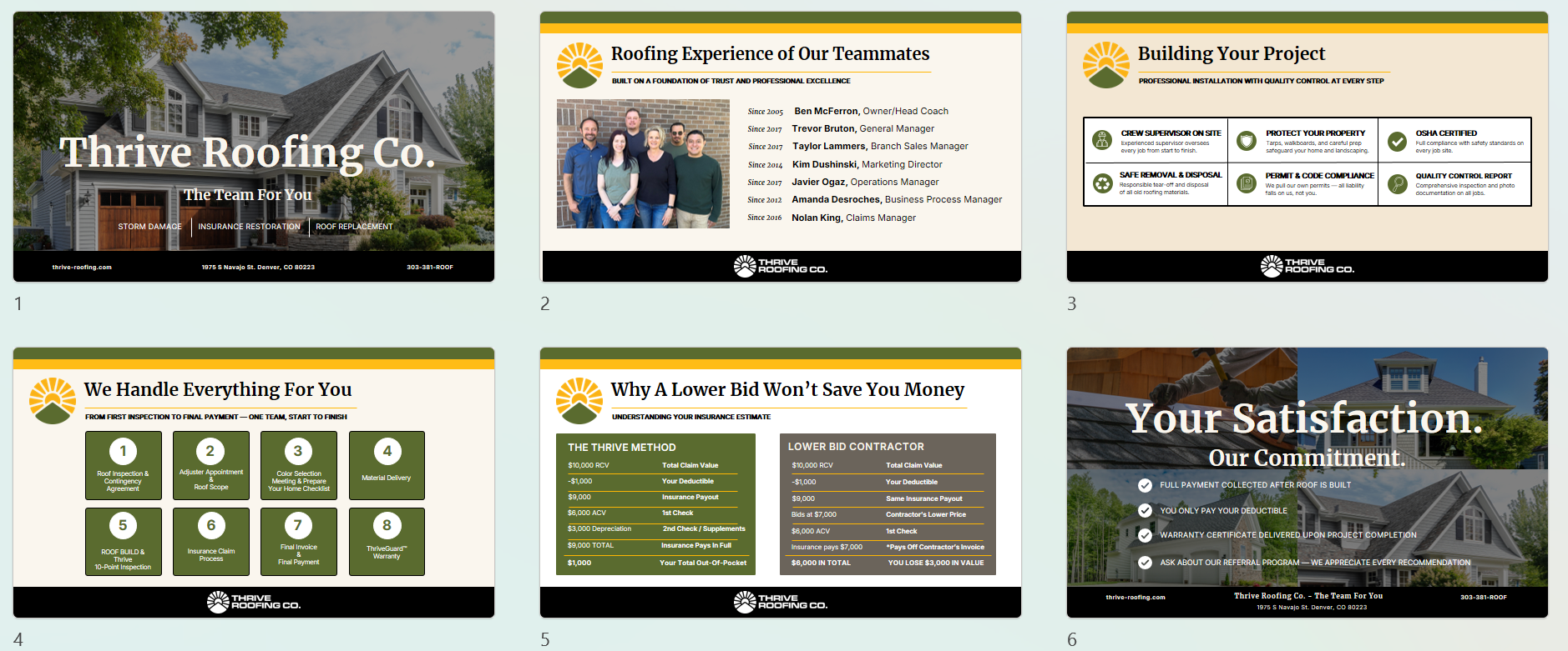 Pitch deck for roofing company