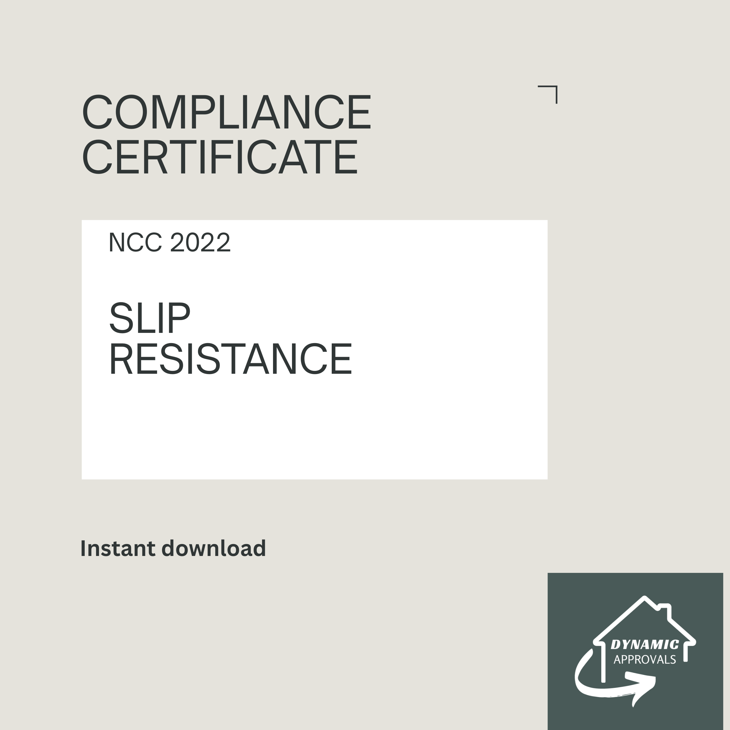 Slip Resistance Compliance Certificate (NCC 2022)
