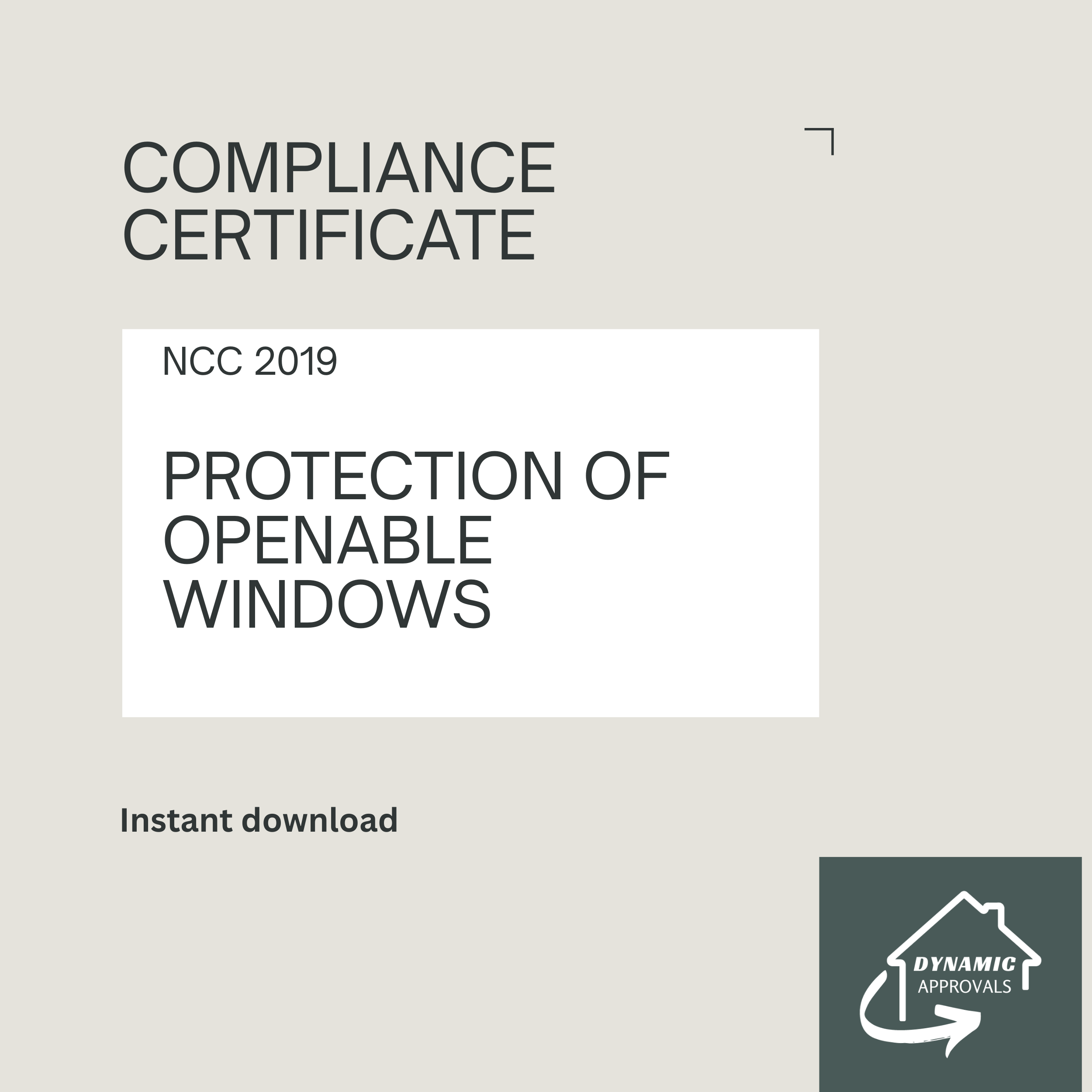 Protection of Openable Windows Compliance Certificate