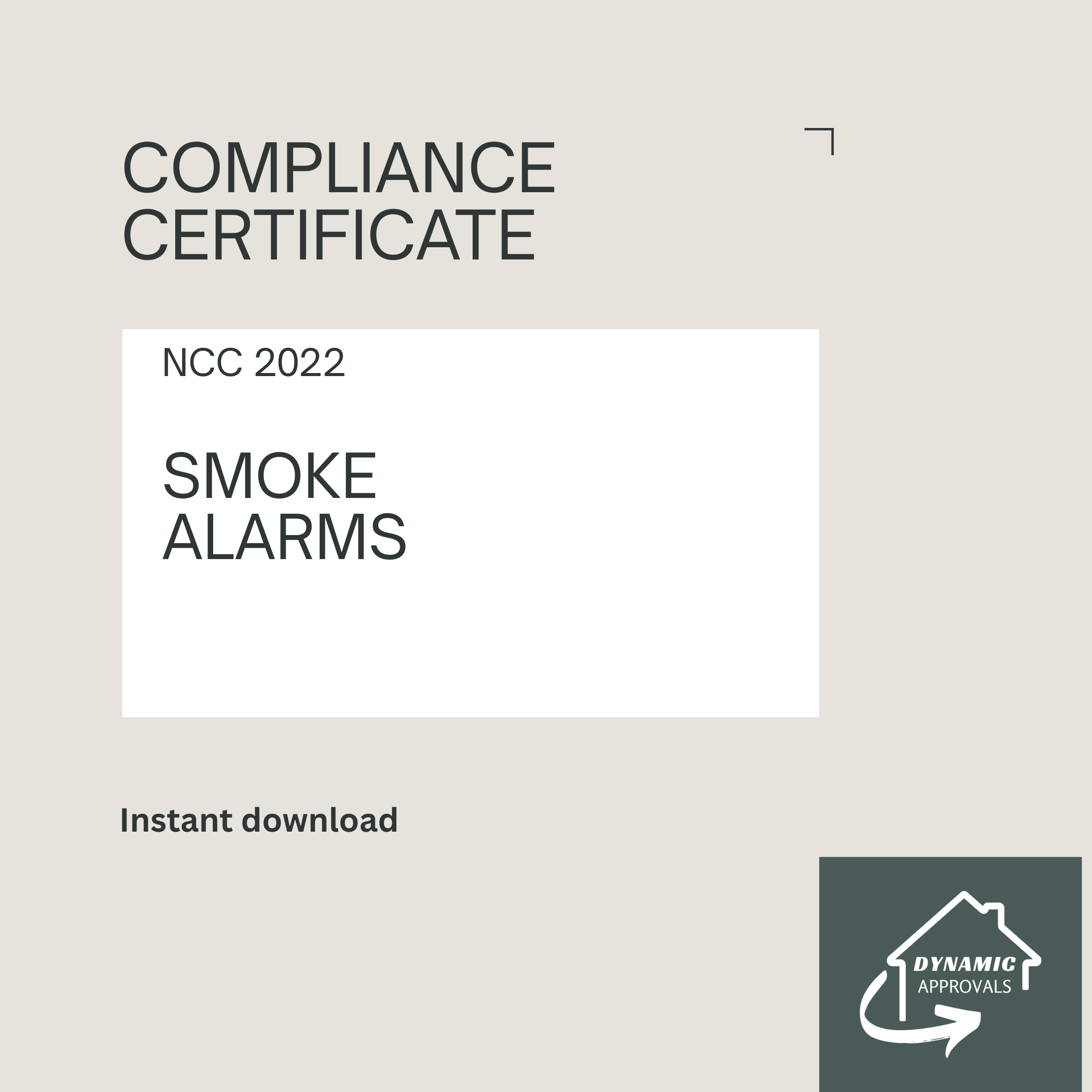 Smoke Alarms Compliance Certificate (NCC 2022)