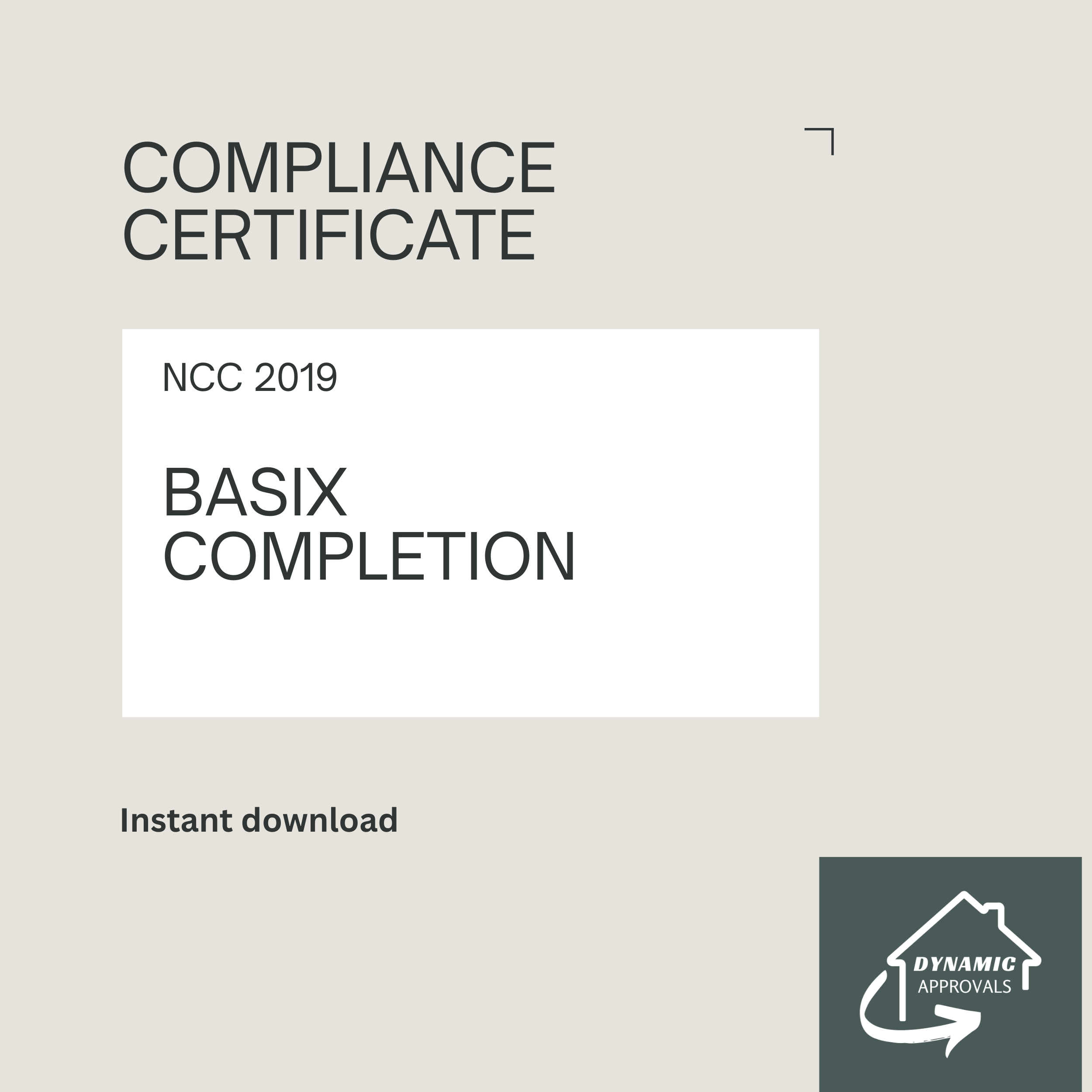 BASIX Completion Certificate (NCC 2019)
