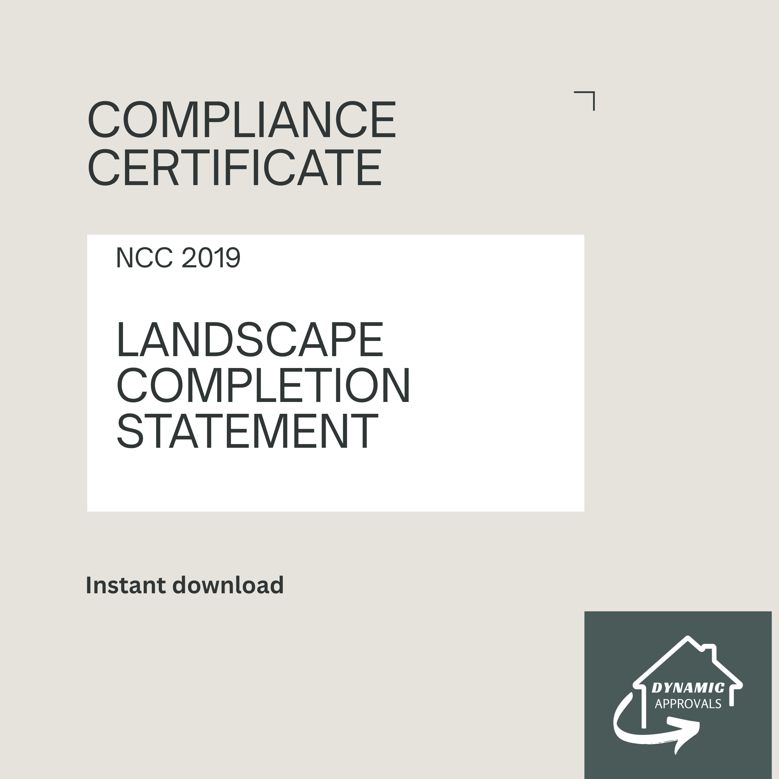 Landscape Completion Statement (NCC 2019)