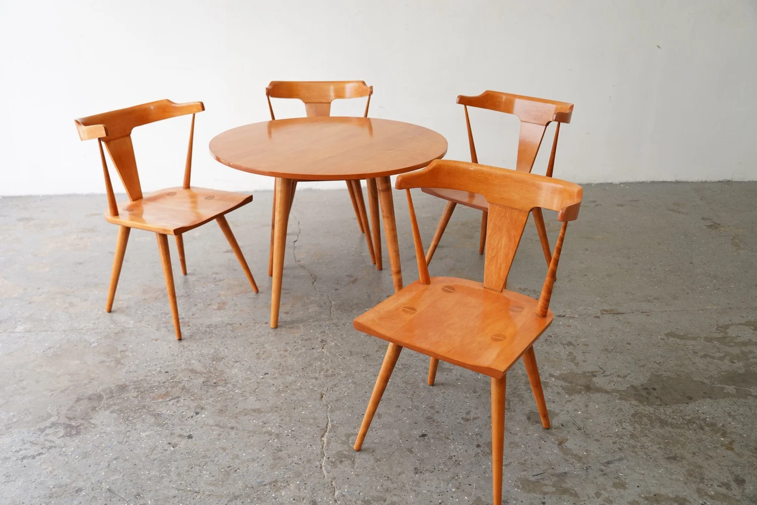 Paul McCobb Planner Group Maple T-Back Dinette Set – Table and 4