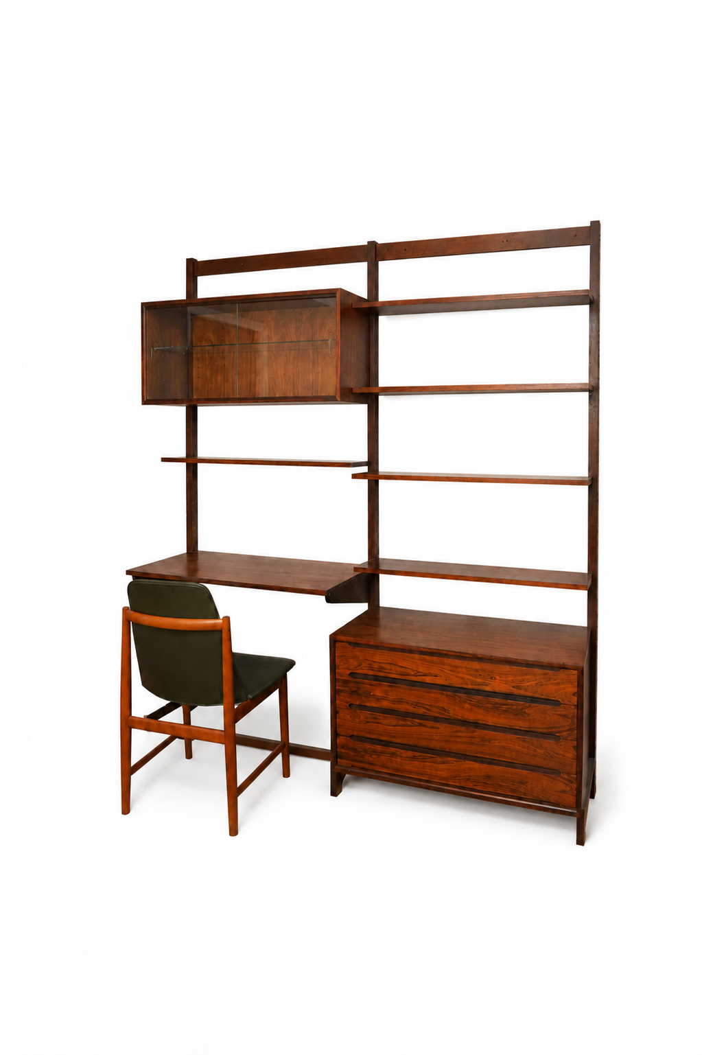 Danish Modern  Rosewood Wall Unit / Desk / Display Cabinet