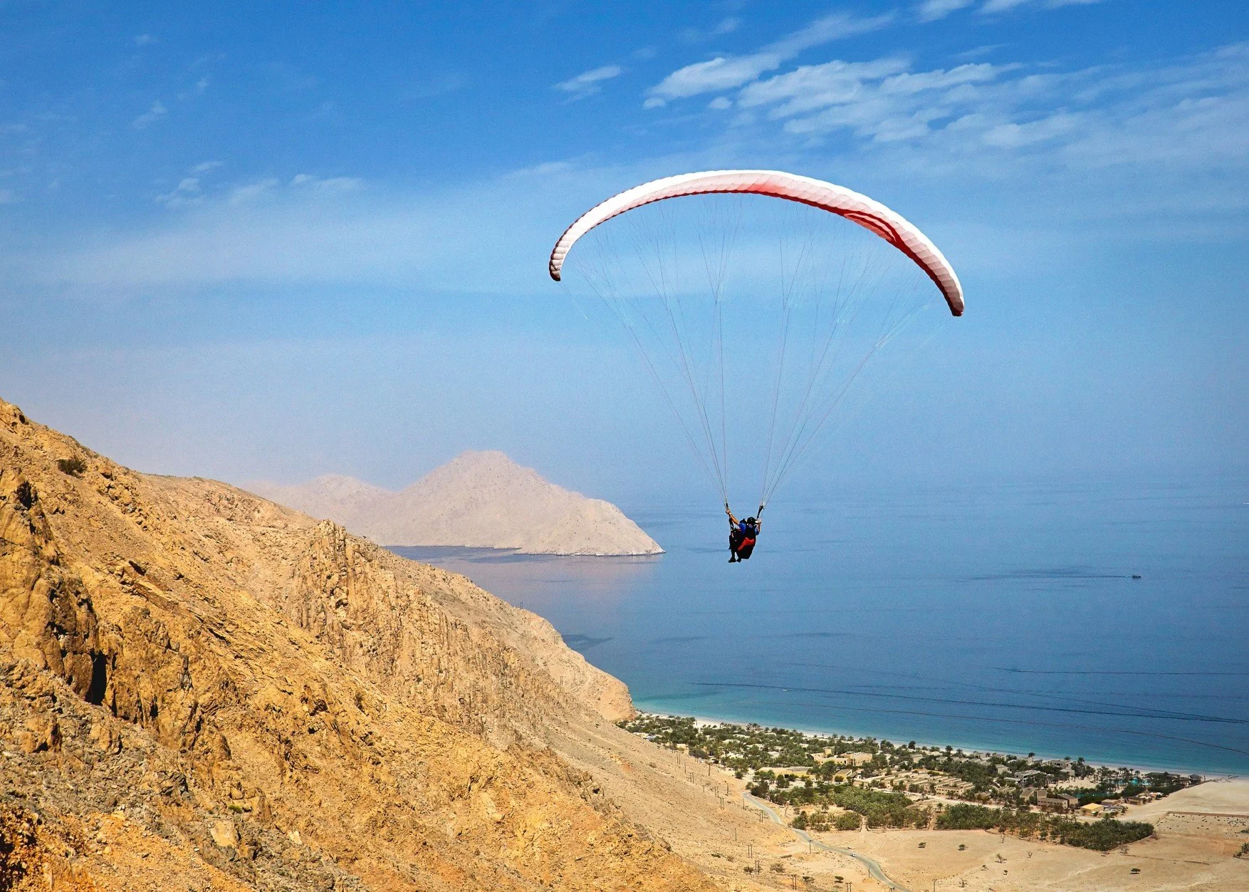 Paragliding at Six Senses Zighy Bay