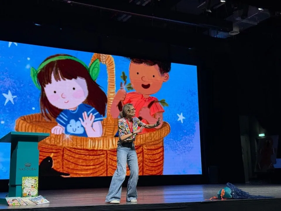 Author visit with not one but two timely books in the pack - sharing messages of kindness and a love for stories.

Last week, I had the absolute pleasure of returning to NAS Dubai to share &lsquo;Kind Little Hands&rsquo; and &lsquo;A Tree for Everyon