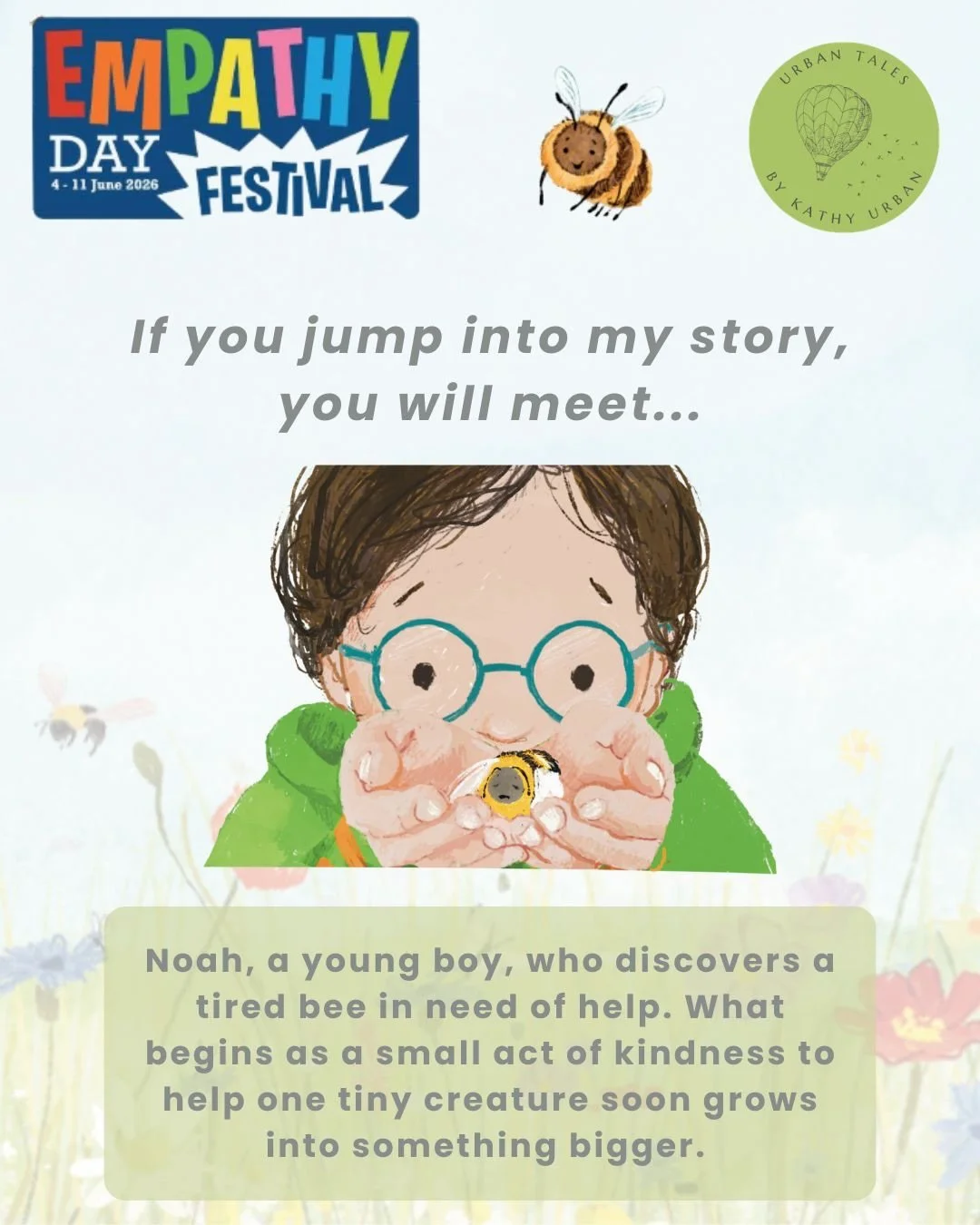 &lsquo;Down, down, down she fell &hellip; and into the cup
of two little hands. Hello little bee, Noah said.

The #EmpathyDayFestival kicks off today and if you haven&rsquo;t explored what&rsquo;s on offer yet, now&rsquo;s the time.

Wonderful resour