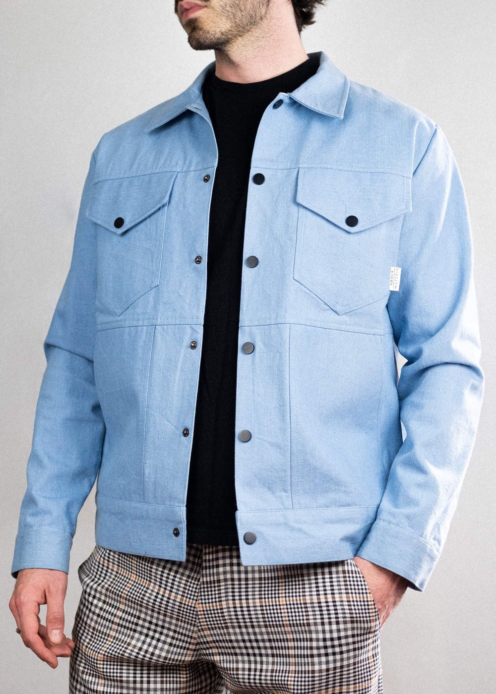 Blue Square Pocket Denim Jacket