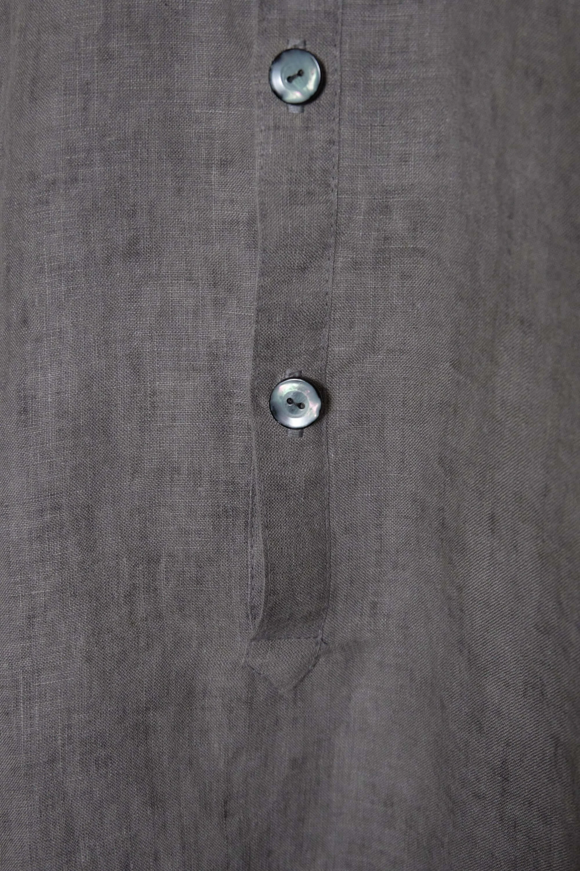 Mens Smoke Grey Linen Placket Shirt close (15).jpg