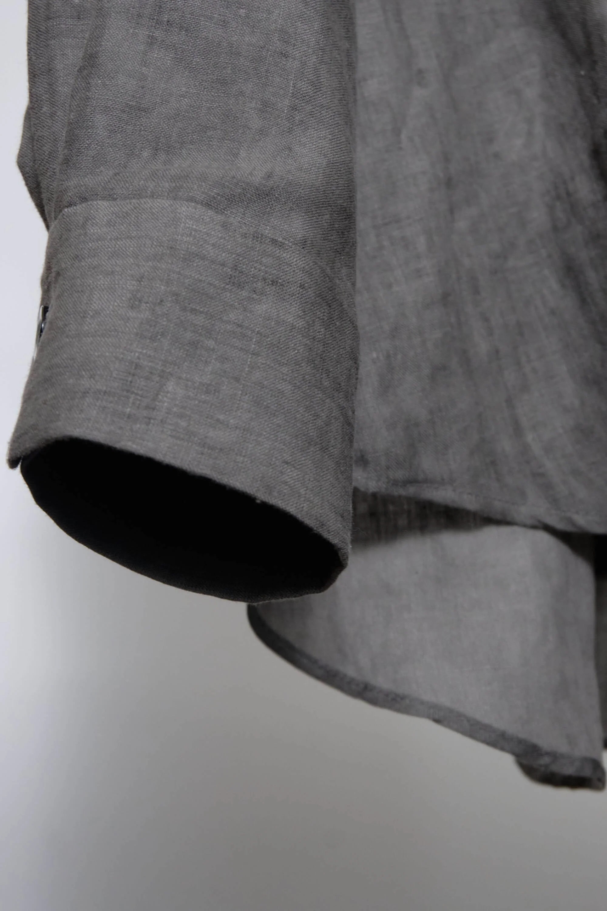 Mens Smoke Grey Linen Placket Shirt close (14).jpg