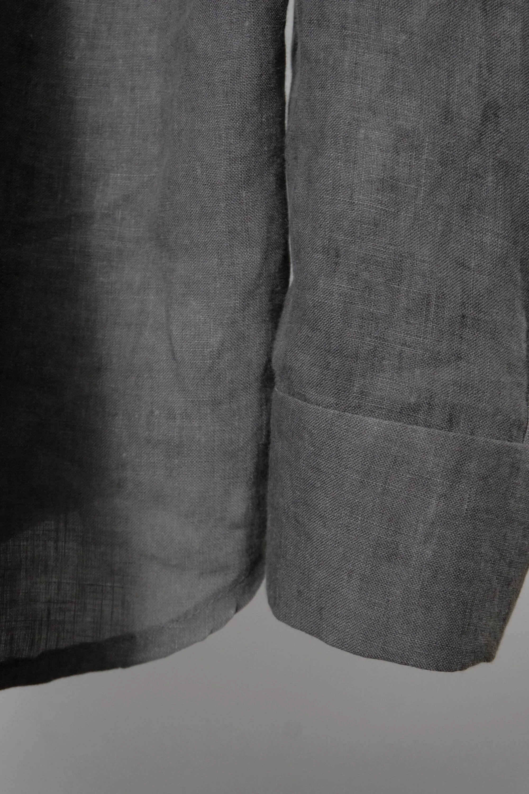 Men's Smoke Grey Linen Mandarin Collar Shirt  (8).jpg