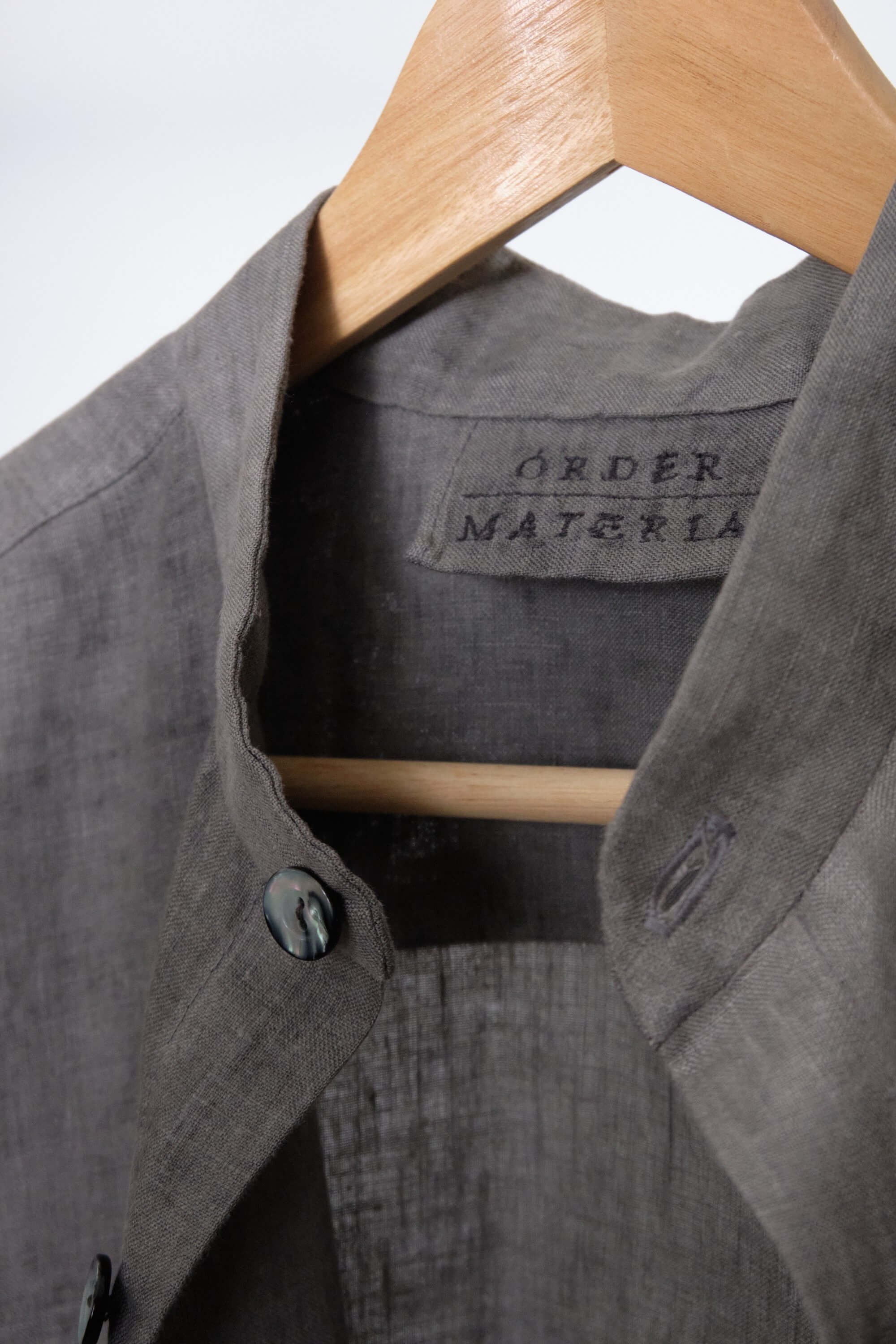 Men's Smoke Grey Linen Mandarin Collar Shirt  (1).jpg