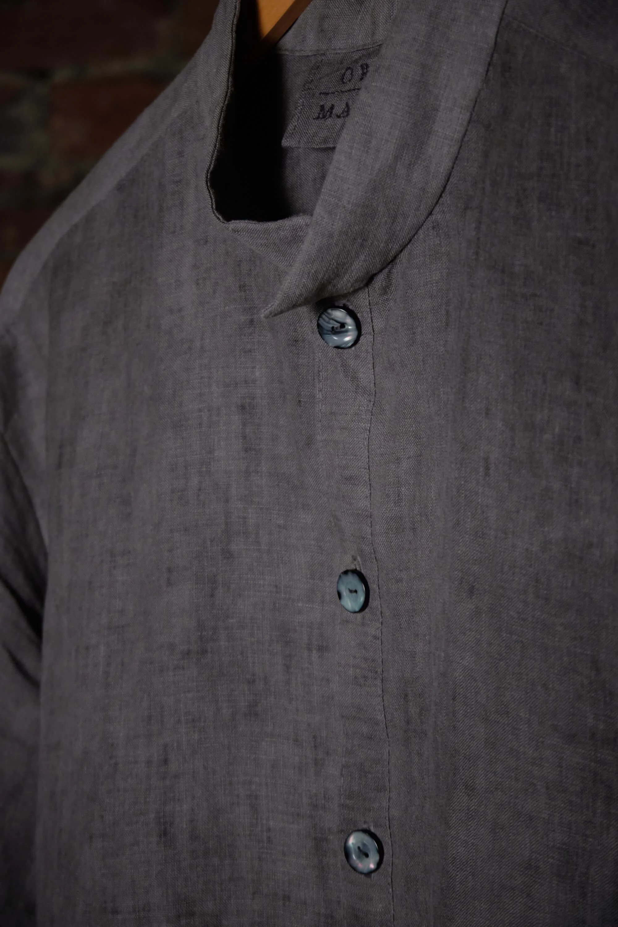 Mens Smoke Grey Linen Placket Shirt Wall (12).jpg