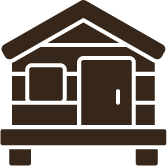 Wooden hut icon