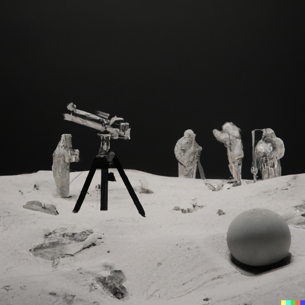 ethnography taking place on the moon, leica camera style , Ethan Simon x DALL-E, 2022
