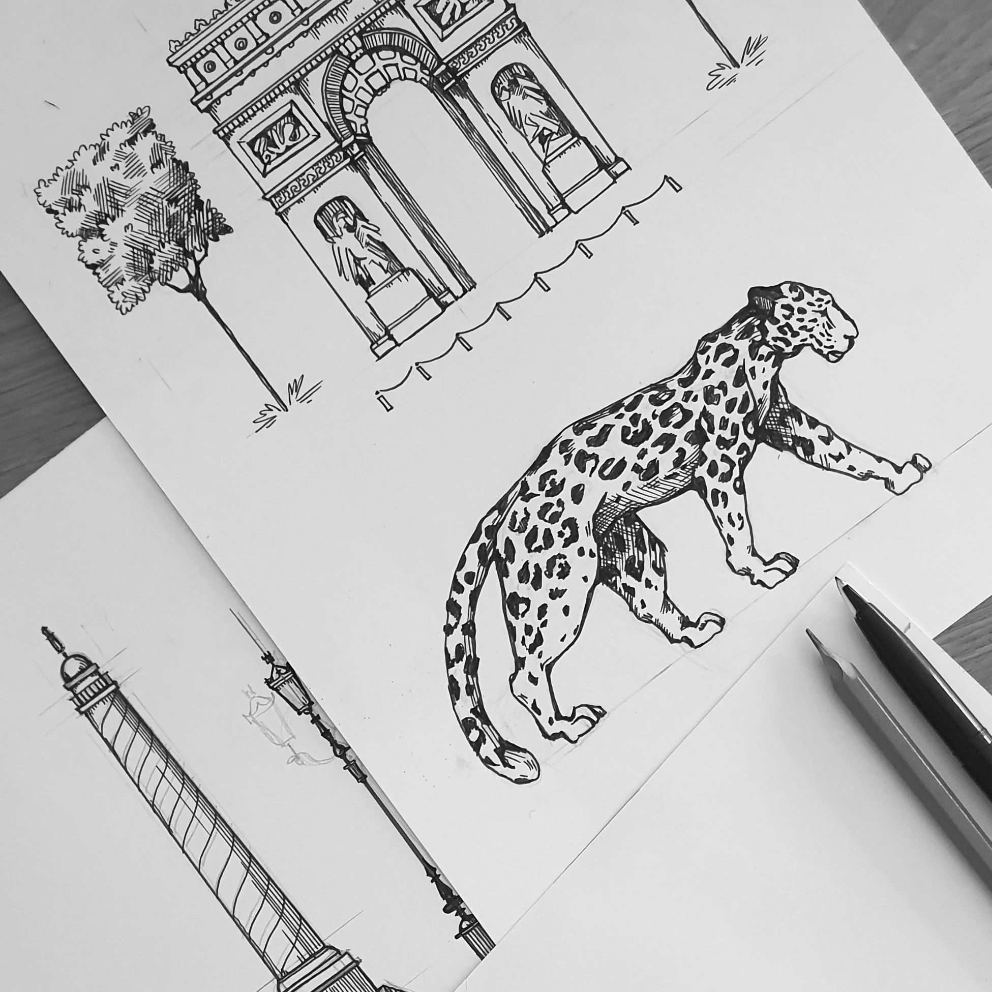 Panthers in Paris Toile de Jouy