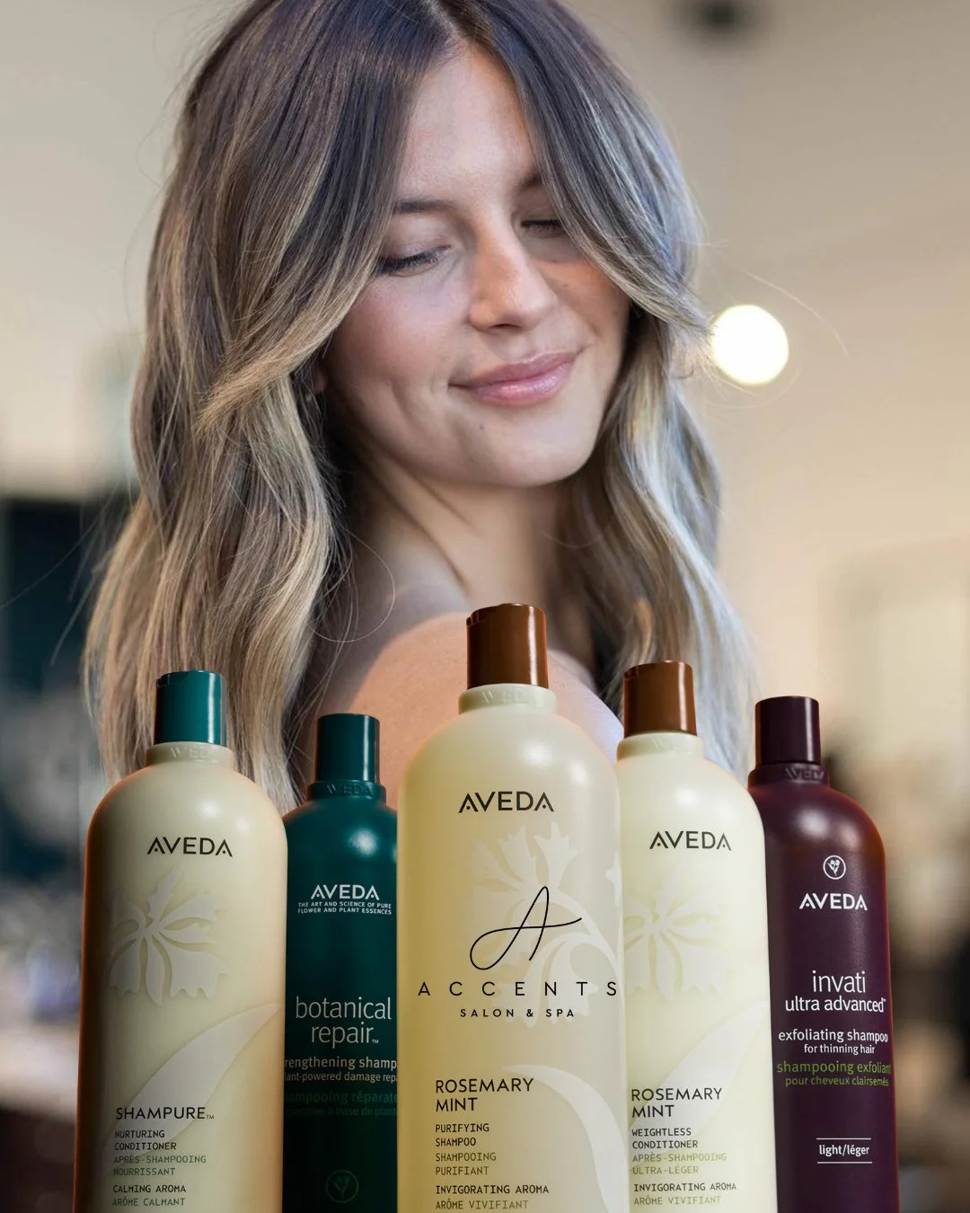 Stock up &amp; save with 20% off all Liter + 500ml sizes of your favorite Aveda haircare essentials this month 💧 Good hair days should last longer and now&rsquo;s the time to refill and refresh 💫 While supplies last 4/13-4/23 at Accents Salon &amp;