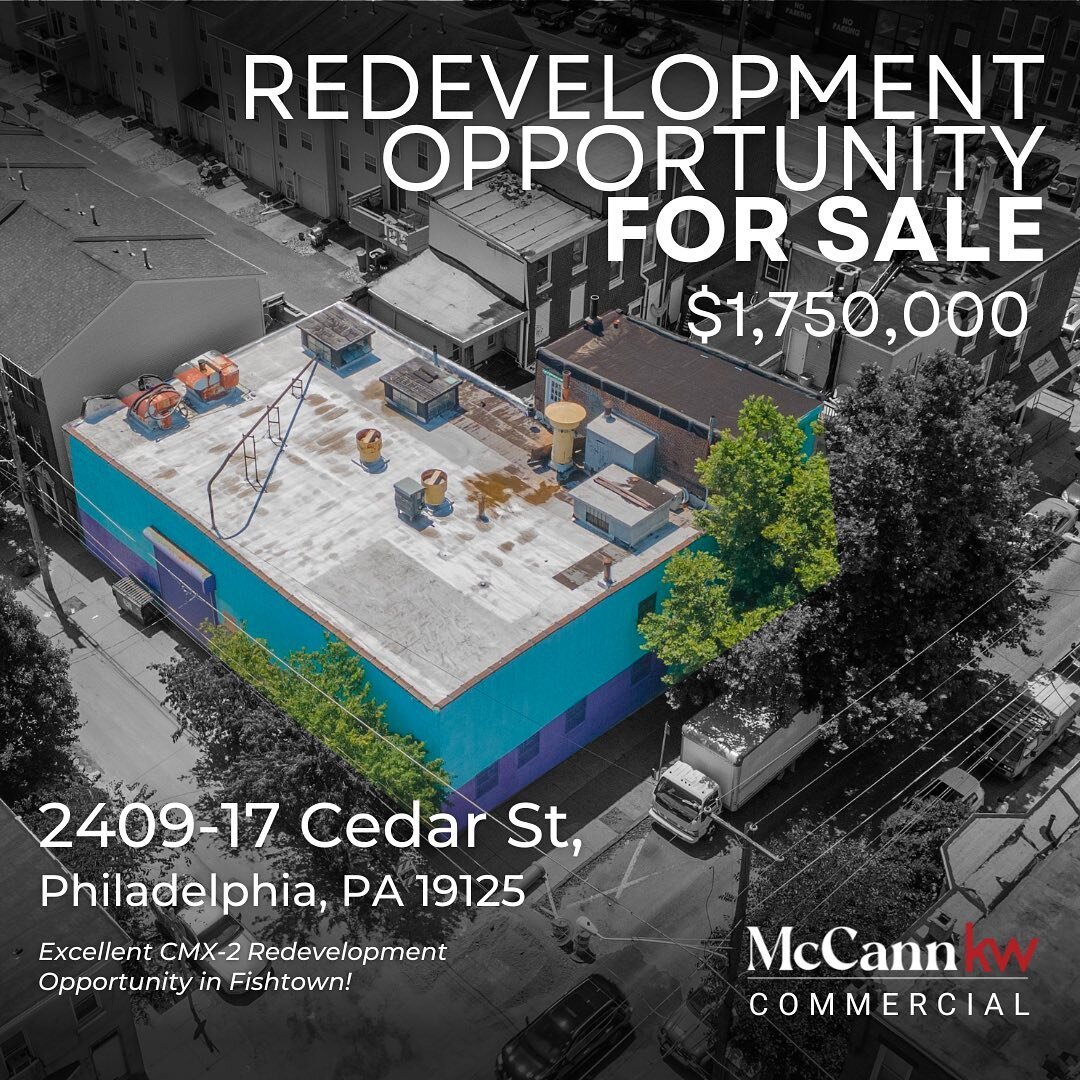 #Available McCann Commercial Real Estate has exclusively listed 2409-17 Cedar St, Philadelphia PA

This is an excellent re-development site zoned CMX-2 located right in Fishtown!

Contact @jimonesti and I for details.

#SellerRepresentation #developm