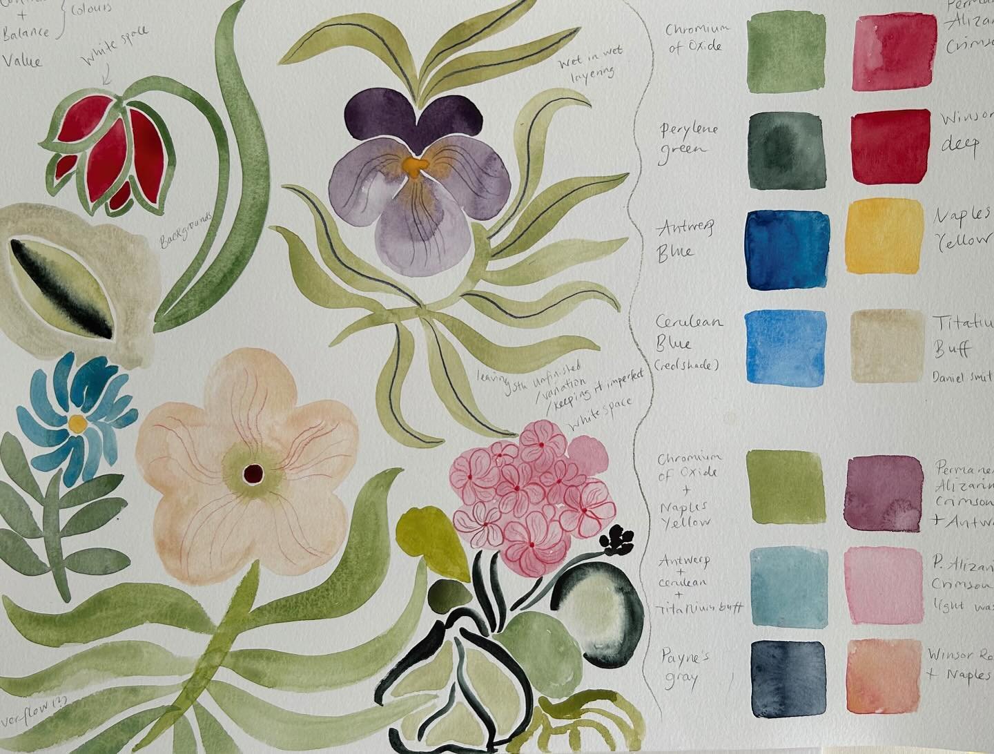 Thank you so much to @lapoire_imaginaire for teaching a beautiful class this week using water colours and coloured pencils. 

We studied lilac, geranium and geum from the garden. 

If you missed the class it&rsquo;s now available to download on the w