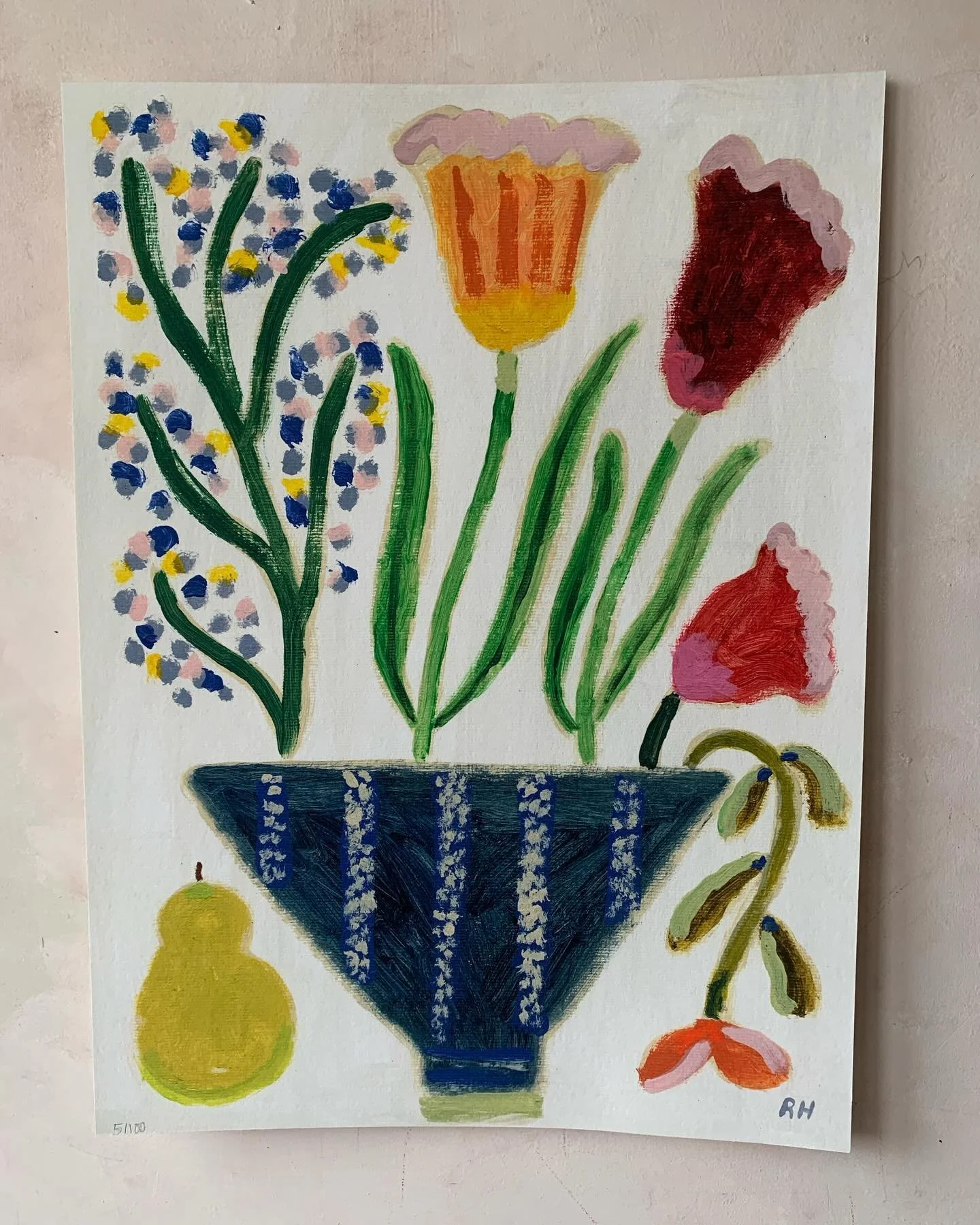 &lsquo;Spring vase&rsquo; and &lsquo;Late summer harvest&rsquo; by @rosieharbottle 

These beautiful prints will be available to buy on the 5th November. 

&pound;85 each. 

Fine art giclee print of an original acrylic painting.

Printed with archiva