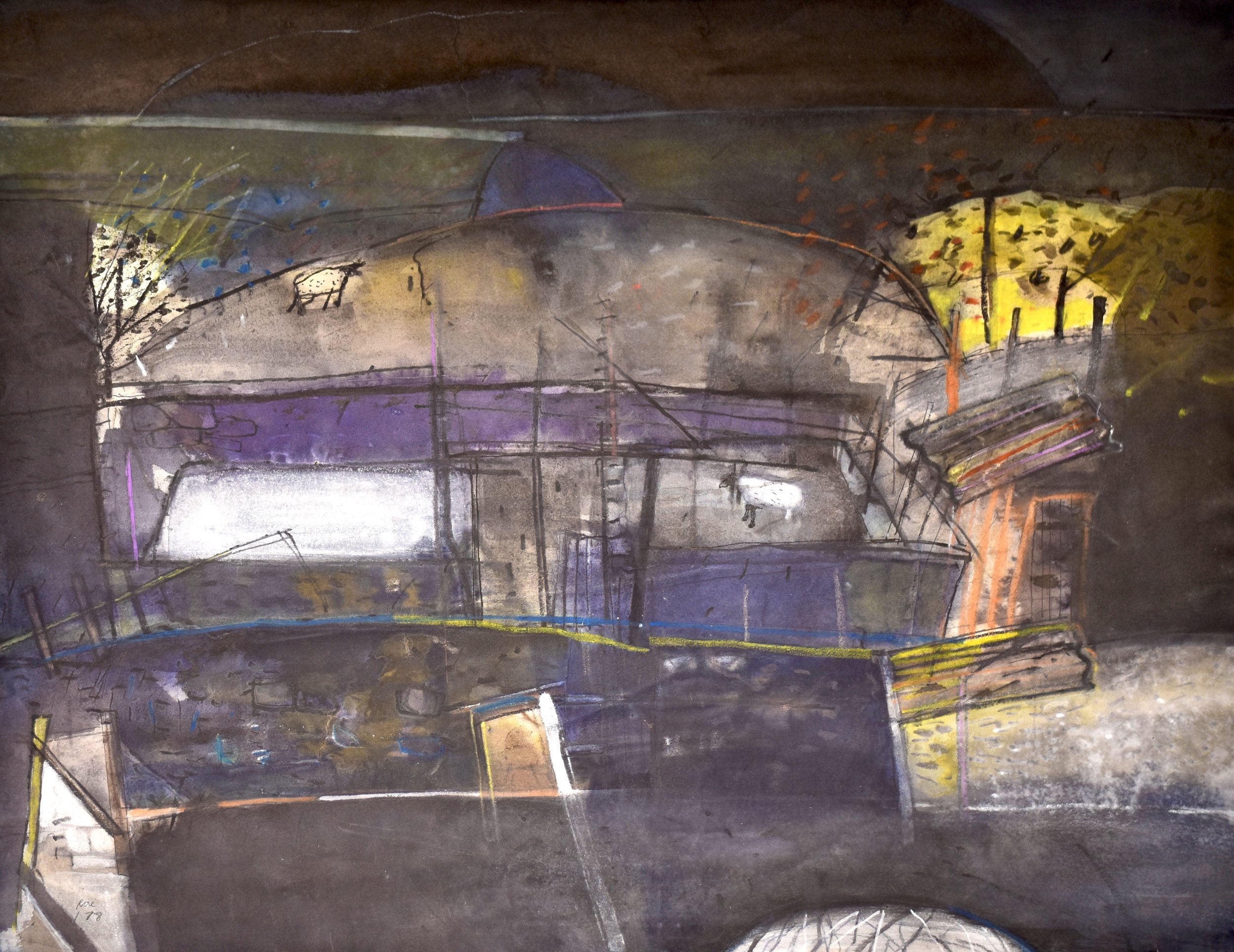 Sheep Fold - 1978 - Drawing - 66x 76cm 