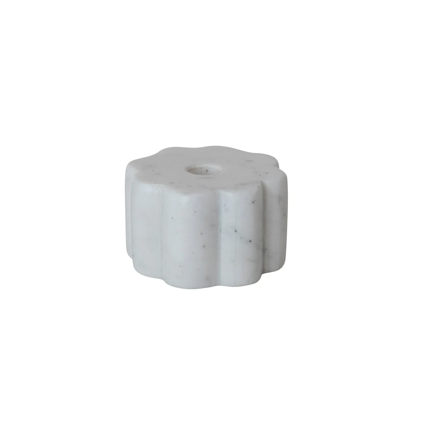 Marble Scalloped Candlestick Holder