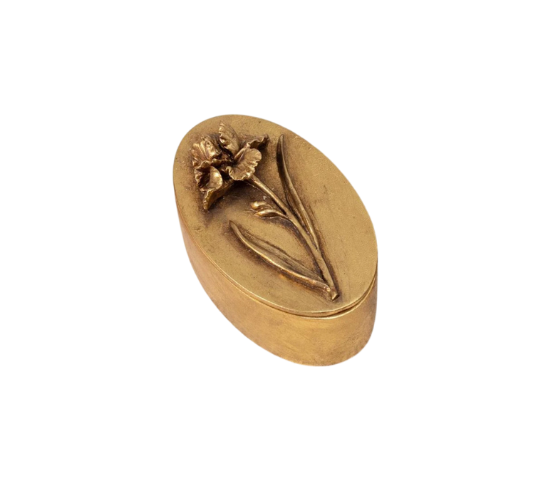 Brass Floral Trinket Box