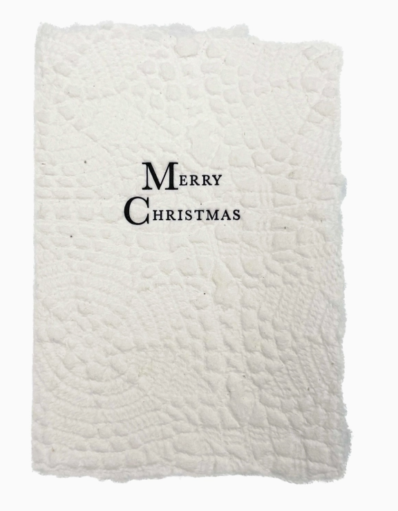 Merry Christmas On Snowflake Paper Card