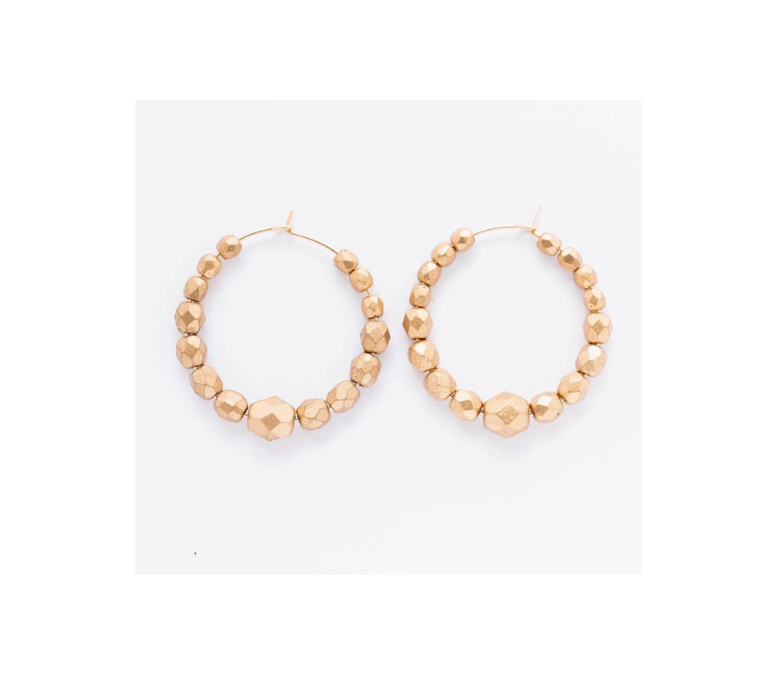 Gold Bead Hoops