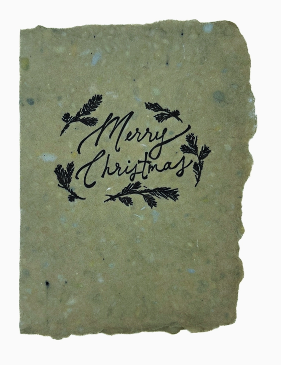Merry Christmas Pine Wreath Card