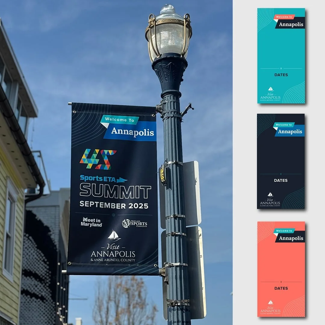 Template-ready street pole banners for conferences and events, recently designed and installed on West Street in downtown Annapolis. Quick little project for a new client that I’m excited to be working for; more to come with @visitannapolis!