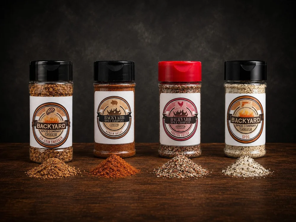 Backyard Bundle with Sir-Loin Swagger, Rubbin Racks, Poultry Polish, and S.P.O.G seasonings