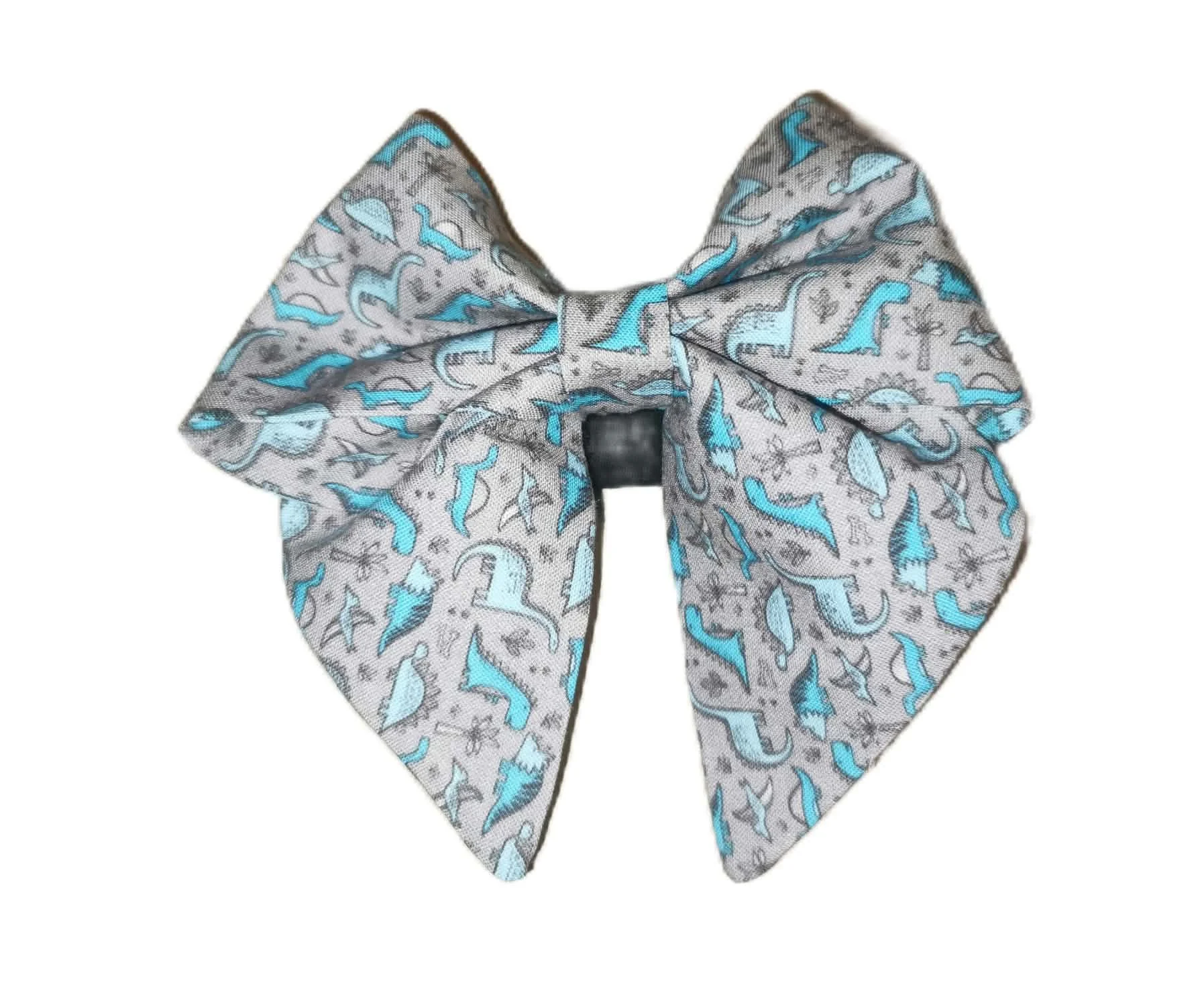 Blue Dino Sailor Bow